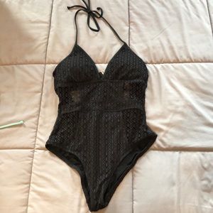 One piece lace see through bathing suit Medium